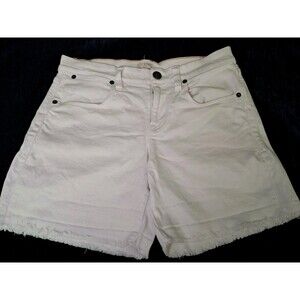 J. CREW Denim Short White Wash Cut Off Raw Hem Cotton Elastane Stretch Size 24